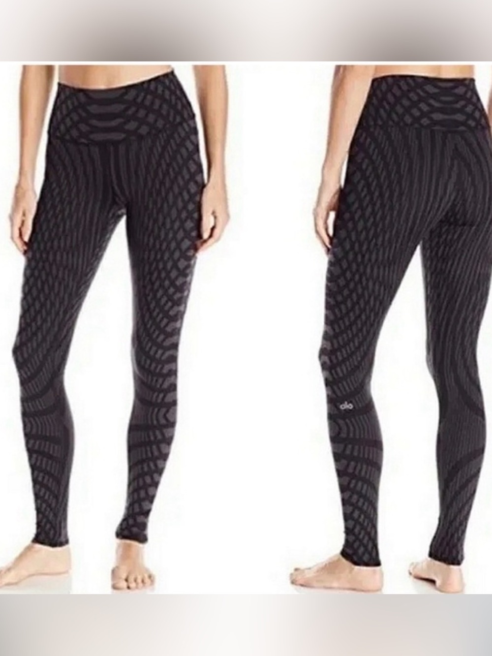 ALO GRAY BLACK PATTERN ATHLETIC LEGGINGS WOMENS SZ XS